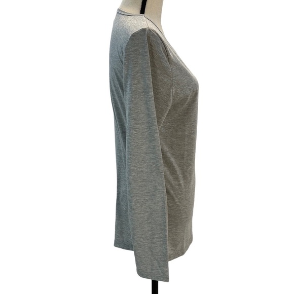 Sivvan Scrubs Crew Neck Long Sleeve Comfort Underscrub Tee - Gray - Size Large - Picture 2 of 9